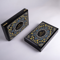 Boîte à chocolat en bois noir brillant de haute qualité, fabriquée à la main, acceptant les commandes personnalisées avec impression or et argent pour les noix – Fournisseur direct usine