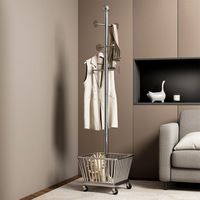 Porte-vêtements sur pied en métal, non pliable, à un seul niveau, portable, gain de place, pour manteaux et chapeaux, luxe, chambre à coucher