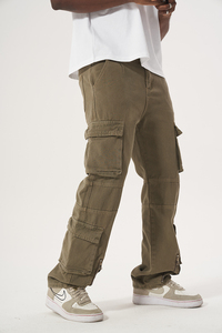 OEM personalizado estilo callejero Streetwear pierna ancha suelta holgada Multi parche bolsillos Harem Cargo Jeans para mí - Product Image 3