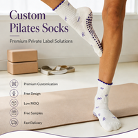 Chaussettes de yoga personnalisées pour femmes avec logo, antidérapantes, pour gym, pilates, yoga, chaussettes de sport antidérapantes, chaussettes de fitness personnalisées avec logo