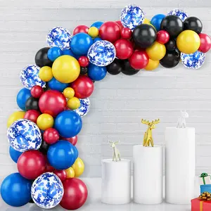 85pcs Sequined Blue Pearly Yellow And Black Balloon Set Wedding Party Balloons Decoration Party Supplies Festival Decor