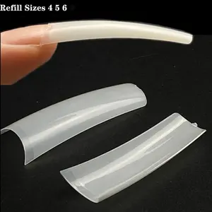 Private Label Extra Long Tapered Straight Thin Flexible French Nail Tips Private Label Extra Single Size Refill Tips 456