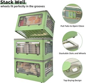 Large Capacity Lid <b>Storage</b> Box <b>Clothes</b> Quilt Collapsible PP Foldable Over 35L Underbed Sundry Organizer Wheels - Product Image 3