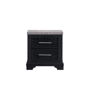 Grande G003500 N Nightstand Black 2 <b>Drawer</b> Storage <b>Side</b> <b>Table</b> Bedroom Furniture - Product Image 4
