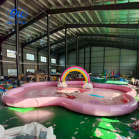 Piscine gonflable en PVC personnalisée avec grande fleur, parc aquatique pour enfants arc-en-ciel, légère, garantie 3 ans, prix bas