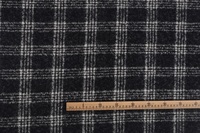 Manteau de fourrure long à carreaux mélangés en mohair et laine en tissu de laine
