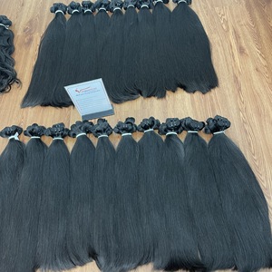 Paquetes de cabello crudo Extensión de cabello humano vietnamita color negro natural máquina ondulada natural trama Doble - Product Image 5