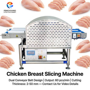 Machine à trancher la viande FENGXIANG, double convoyeur, épaisseur réglable de 2 à 50 mm, entièrement automatique - Product Image 1