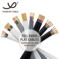Cable de Alimentación Plano Flexible de Cobre/PVC/PVC, 300/500V, 2 Núcleos Paralelos, Cable Eléctrico con Aislamiento de PVC para Electrodomésticos