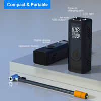 Compresseur d'air numérique 3-en-1 2026 avec pompe, 3 batteries 2000mAh, alimentation filaire et sur batterie, gonflage rapide pour voiture DC12V/11.1V, lumière LED