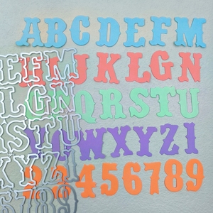Découpes en métal de lettres et de chiffres pour la fabrication de cartes, <span class=keywords><strong>pochoir</strong></span> artisanal pour scrapbooking fait main, matrices de découpe pour la fabrication d'album photo - Product Image 2