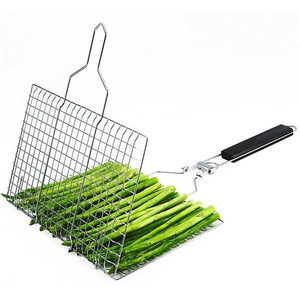Yuking Factory Hot Sale Portable BBQ Grilling Food Grade Stainless Steel Wire Basket 0.8mm-1.5mm Gauge Wire <b>Mesh</b> <b>Grill</b> Net - Product Image 4