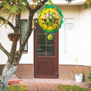 Colorful 12-Inch Flamingo Metal Wind Spinner Rectangle Garden Stake for Yard and Garden Decor - Product Image 6