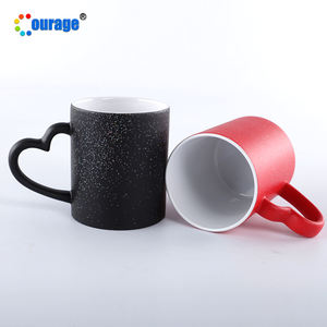 Caneca mágica céu com glitter, coração, caneca de subolmação, mudança de cor, 11oz - Product Image 3