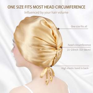 Bonnet de nuit réversible en soie de mûrier véritable, style européen-américain, confortable pour dormir et protéger les cheveux - Product Image 4