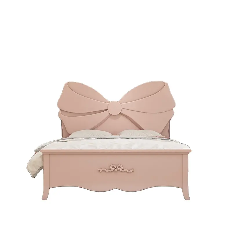 Bowknot princess bed girl dream singolo stile europeo mobili per bambini camera da letto per bambini in legno massello