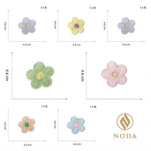 Self Sticker Embroidered Exquisite Macaron Color Flower Patches for Clothes Bag Decoration - Product Image 3