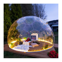Tente Dôme Transparente en PC avec Cadre en Aluminium, Imperméable, Quatre Saisons, pour Glamping, Maison Bulle Transparente pour Complexes de Vacances et Campings en Plein Air