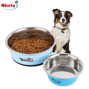 लोकप्रिय कस्टम पोर्टेबल कुत्ते भोजन और पानी का कटोरा स्टेनलेस स्टील 14/17/19/21/26 सेमी पर्यावरण के अनुकूल नहीं - Product Image 1
