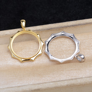 Accesorio para Joyería de Perlas, Plata S925, 20.6-20.9mm, Colgante Marbella, Base Vacía, Superficie Lisa, Dijes Finos -6068 - Product Image 1