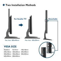 Soporte de TV de mesa universal Elevador de monitor de montaje en pedestal compatible con pantallas de TV de 22 "-65"-sostiene de forma segura 50KG y máximo VESA 800x400mm