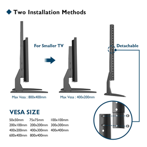 Support de télévision de table universel sur pied pour écrans de télévision de 22 à <span class=keywords><strong>65</strong></span> pouces-Peut contenir en toute sécurité 50kg et max. <span class=keywords><strong>VESA</strong></span> 800x400mm - Product Image 4