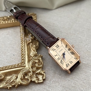 Retro Women's Quartz <b>Watch</b> Classic Casual Rectangle Dial PU Strap Band Huyo Fashionable <b>Watch</b> - Product Image 2