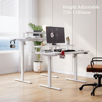 Bureau debout ergonomique à hauteur réglable, table électrique relevable en acier inoxydable, bureau à deux niveaux, vente chaude