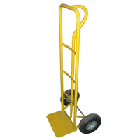 Chariot à main robuste à 2 roues en métal avec pneus pneumatiques, chariot à main portable pour entrepôt, ferme, jardin, transport de marchandises