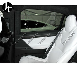 Pour <span class=keywords><strong>Tesla</strong></span> modèle <span class=keywords><strong>X</strong></span> en Fiber de carbone sèche voiture Console <span class=keywords><strong>centrale</strong></span> cadre de changement de vitesse intérieur panneau de porte garniture LHD - Product Image 2