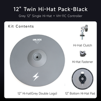 Cymbale électronique Hi-Hat triple zone de 12 pouces avec déclencheur de bord de cloche pour batterie hybride et performance professionnelle