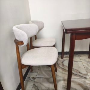 Ghế ăn gỗ nguyên khối thiết kế hiện đại Bắc Âu, bọc vải, dùng cho nhà hàng, khách sạn, nhà ở, căn hộ, quầy <span class=keywords><strong>bar</strong></span>/nhà bếp - Product Image 3