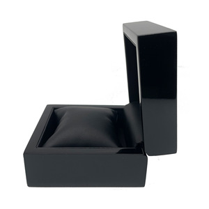 Watch display box, painted velvet packaging, square gift box with flip lid, exquisite gift jewelry packaging, wooden watch box. - Product Image 1