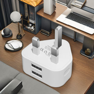 Factory Direct 10W 5V 2A USB-Ladegerät Smart 2-Port-Wandadapter für Handy-Uhr und Kamera Feuerfester Typ-C-Anschluss UK-Version - Product Image 3