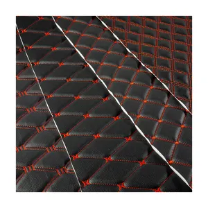 Wholesale Price Embroidery Pvc Artificial Leather For Automobile, Dirt-Proof Stitched Quilted Leatherette For Car Floor Mats