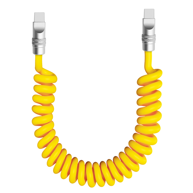 100W Customized Type C Fast Charging Cable Newest Design Spring Pull Phone Charging Cable for iPhone Android Computer