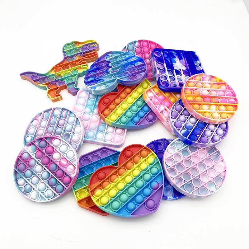 Doyoung Manufacturer Wholesale Over 100 Designs Soft Silicone Bulk Colorful Rainbow New Push Pop Bubble Fidget Sensory Toy