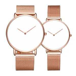 Impresión de reloj en blanco, impresora de sublimación UV, cadena de oro rosa, relojes de impresión personalizados, Diseña tu propio reloj