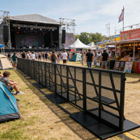 Barrière de sécurité mobile en métal robuste pour scène, en acier de 2,5 mm d'épaisseur, pour le contrôle des foules et la sécurité des concerts