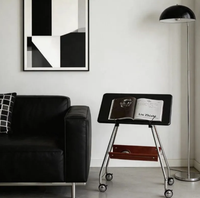 Table basse multifonctionnelle pour salon et chambre, petite et simple, mobile avec roulettes, table d'appoint, support de partition pour piano