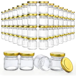 Vente chaude 35ML 25ML 30ML 1OZ Pot De Miel Mini Gelée Bouteille En Verre Pot De Confiture Avec Couvercle