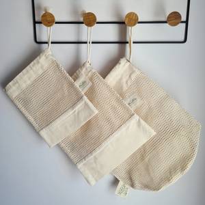 Bolsas de malla gruesa de algodón orgánico, productos personalizados, conjunto de 3 unidades, <span class=keywords><strong>2022</strong></span> - Product Image 1