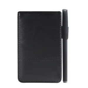 Pocket Notebook Memo Pad Cover Business Notepad Holder Small Flip Jotter Mini Notebook Case With Note Papers Calculator Pens