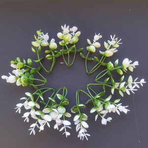 Bouquets de feuilles d'eucalyptus artificielles Wen Hope, blanc et vert, 10 cm-30 cm, décorations murales de mariage, base en plastique, fleurs - Product Image 1