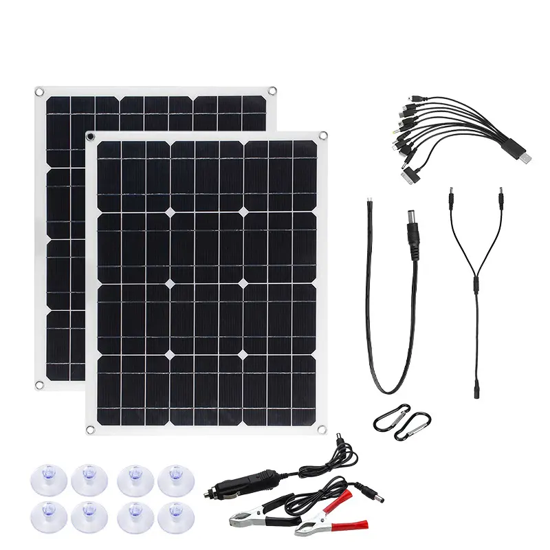 80W Mono Silicon Solar Panel Charger Photovoltaic Solar System flexible RV Car power supply ja solar panels