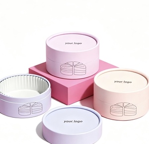 Custom Recyclable Luxury Food Grade <b>Cardboard</b> Can, Round Paper <b>Tube</b> Packaging for Tiramisu Cheesecake & Baked Desserts - Product Image 5