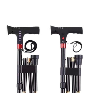 KS <b>Collapsible</b> <b>Walking</b> <b>Stick</b> Aluminum Alloy 3 Joint Rubber Tip Multifunctional For Elderly - Product Image 1