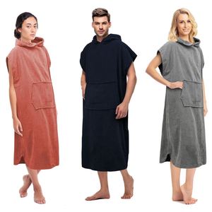 Serviette Poncho à Capuche Personnalisée Écologique pour Adulte, Séchage Rapide, Anti-Sable, pour Plage, Natation, Bain, Robe de Change en Coton – Vente en Gros - Product Image 2