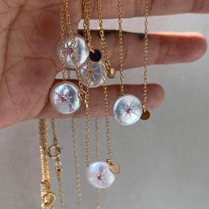 Collar de Jadeíta Roja con Diseño de Cielo Estrellado y Diamantes Desnudos, Color Blanco Transparente, para Mujer, Plata de Ley S925, Collares de Cristal Brillante - Product Image 2