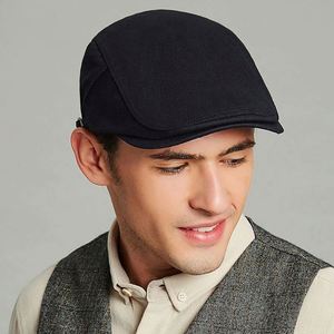 Men's Cotton <b>Berets</b> Ivy Cap Fashion Big Head Leisure Solid Newsboy Hat Beach Travel Casual - Product Image 2